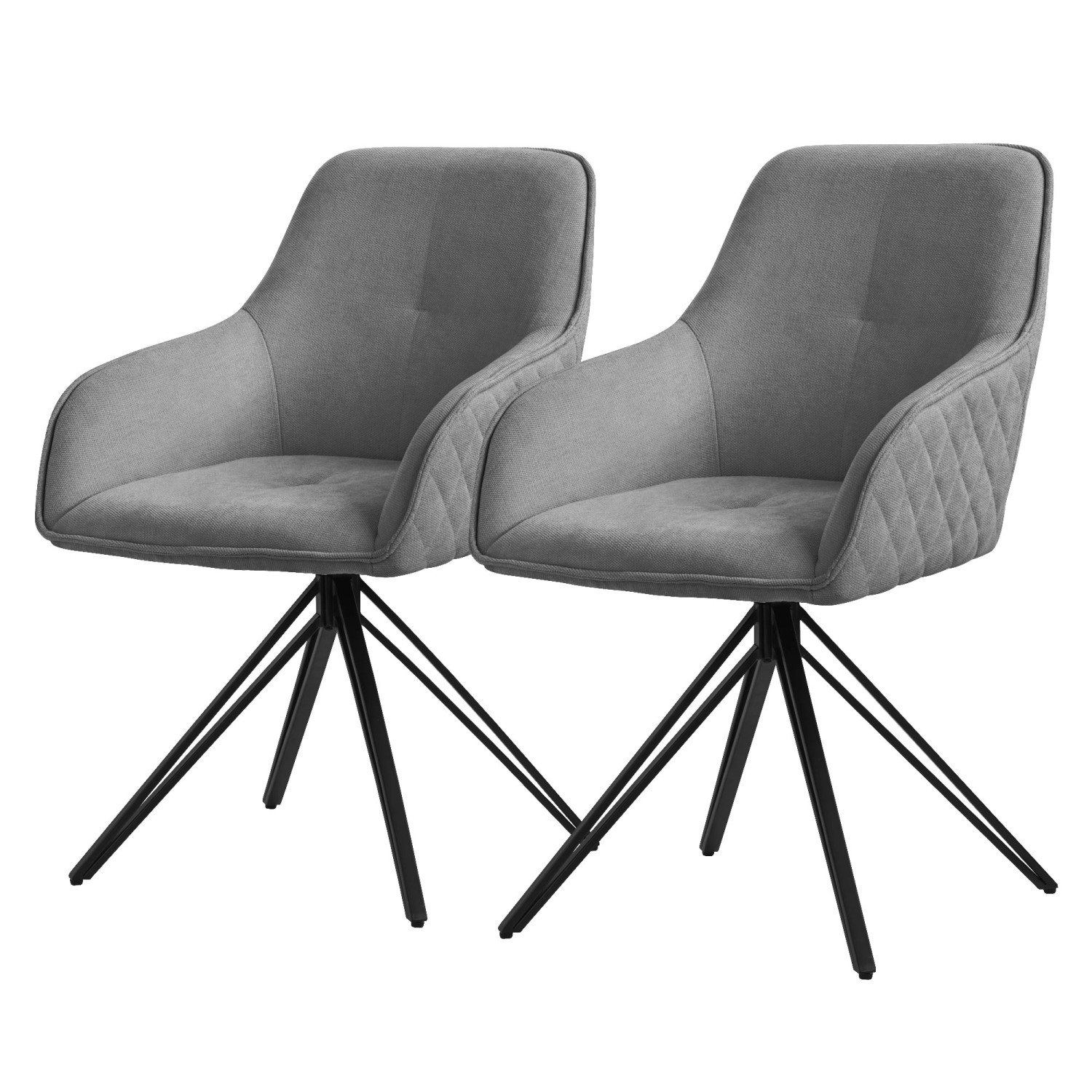 ML-Design Esszimmerstühle Drehbar 2Er Set Textil Webstoff Grau Wohnzimmerstuhl ML-Design Esszimmerstühle Drehbar 2Er Set Textil Webstoff Grau Wohnzimmerstuhl von ML-Design