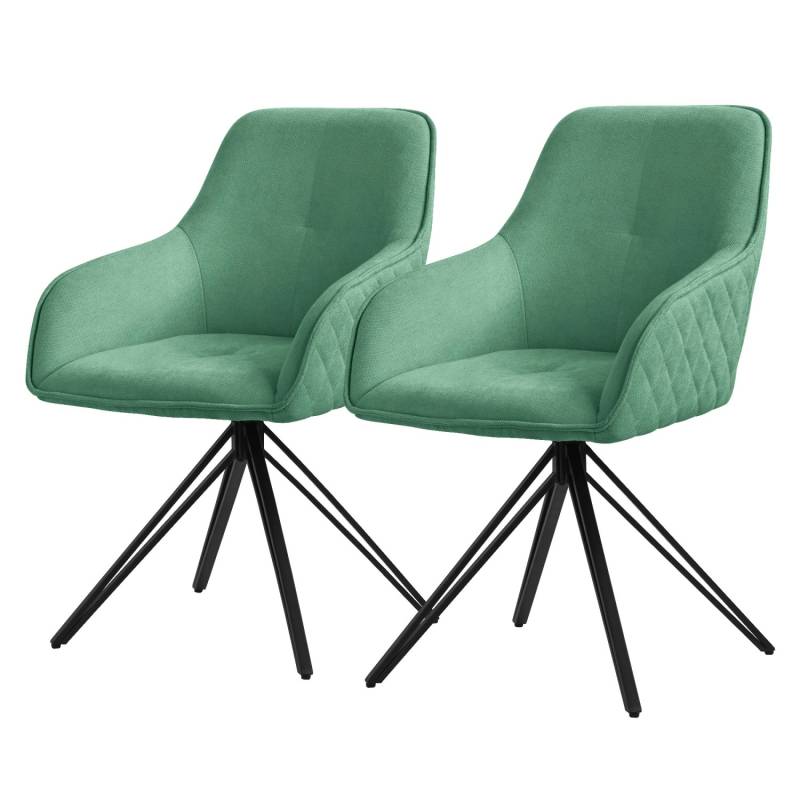 ML-Design Esszimmerstühle Drehbar 2Er Set Textil Webstoff Grün Wohnzimmerstuhl von ML-Design