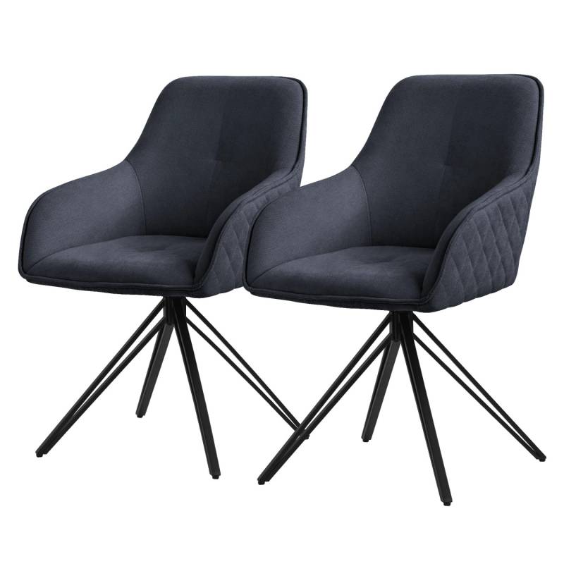 ML-Design Esszimmerstühle Drehbar 2Er Set Textil Webstoff Schwarz Polsterstuhl von ML-Design