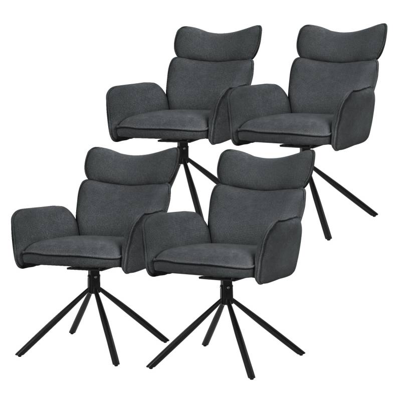 ML-Design Esszimmerstühle Drehbar 4Er Set Anthrazit mit Stoffbezug von ML-Design