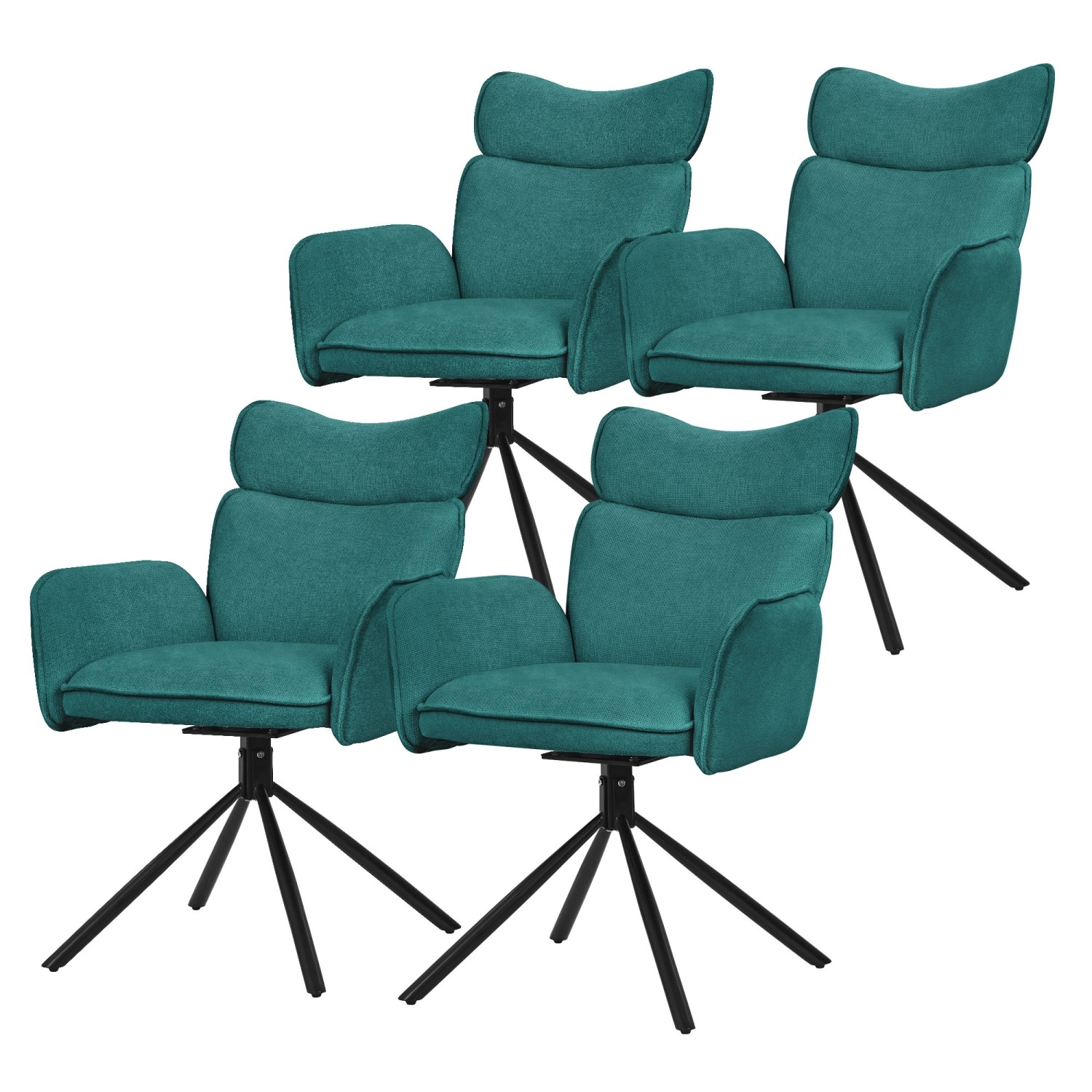 ML-Design Esszimmerstühle Drehbar 4Er Set Petrol mit Stoffbezug ML-Design Esszimmerstühle Drehbar 4Er Set Petrol mit Stoffbezug von ML-Design