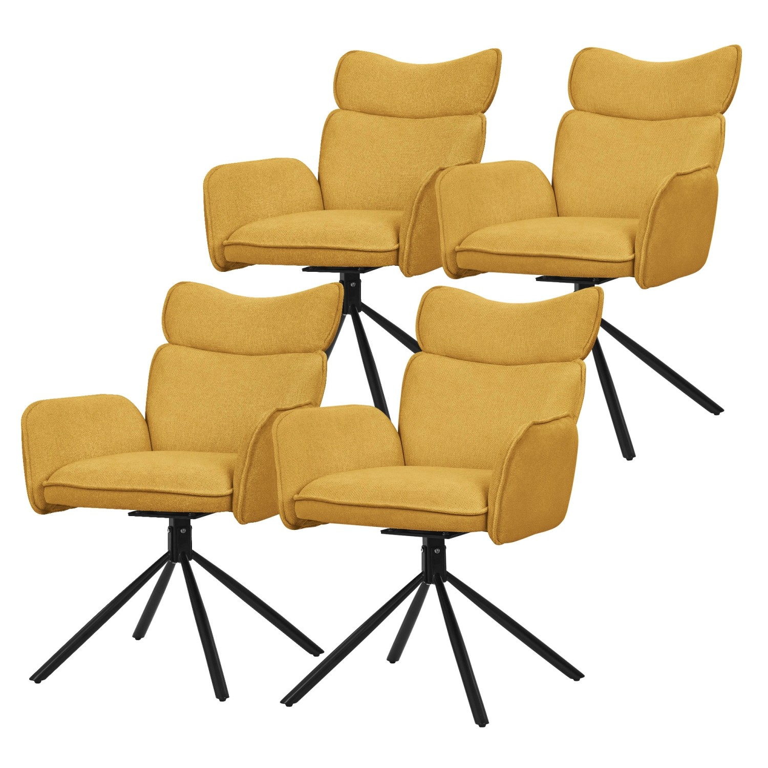 ML-Design Esszimmerstühle Drehbar 4Er Set Senf mit Stoffbezug ML-Design Esszimmerstühle Drehbar 4Er Set Senf mit Stoffbezug von ML-Design