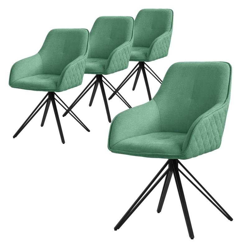 ML-Design Esszimmerstühle Drehbar 4Er Set Textil Webstoff Grün Drehstuhl von ML-Design