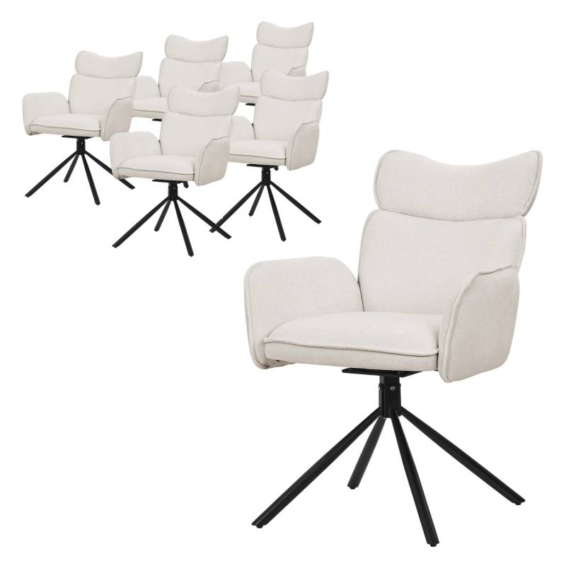 ML-Design Esszimmerstühle Drehbar 6Er Set Beige mit Stoffbezug ML-Design Esszimmerstühle Drehbar 6Er Set Beige mit Stoffbezug von ML-Design