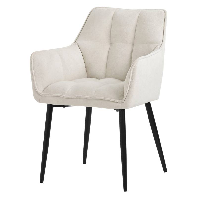 ML-Design Esszimmerstühle aus Frotteestoff Creme mit Dickem Gepolsterter Sitz von ML-Design