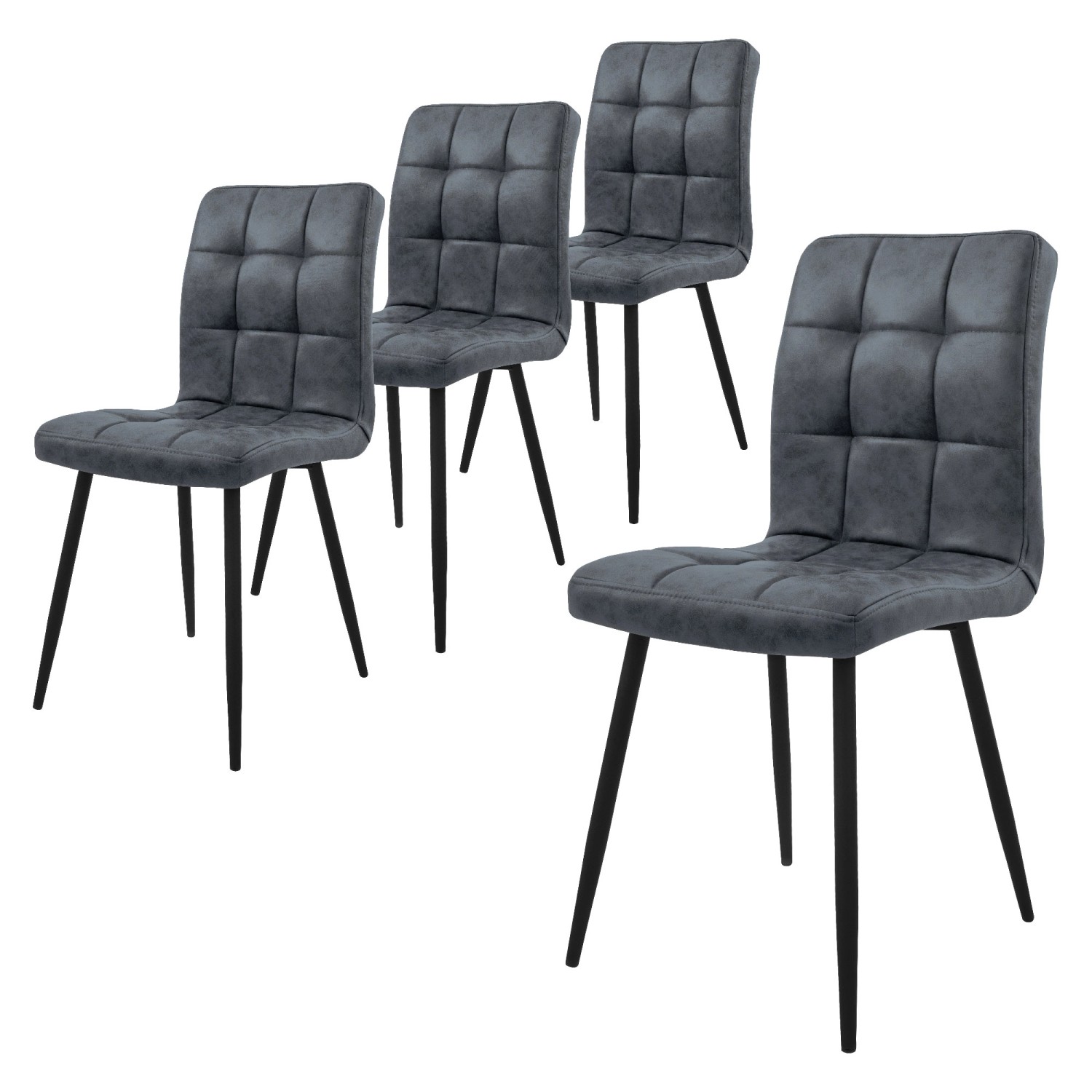 ML-Design Esszimmerstühle mit Rückenlehne 4Er Set aus Kunstleder Anthrazit ML-Design Esszimmerstühle mit Rückenlehne 4Er Set aus Kunstleder Anthrazit von ML-Design