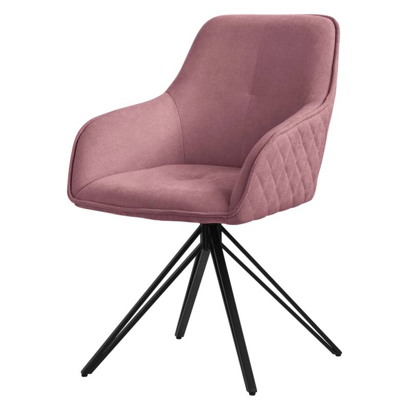 ML-Design Esszimmerstuhl Drehbar aus Textil Webstoff Altrosa mit Arm Rückenlehne von ML-Design