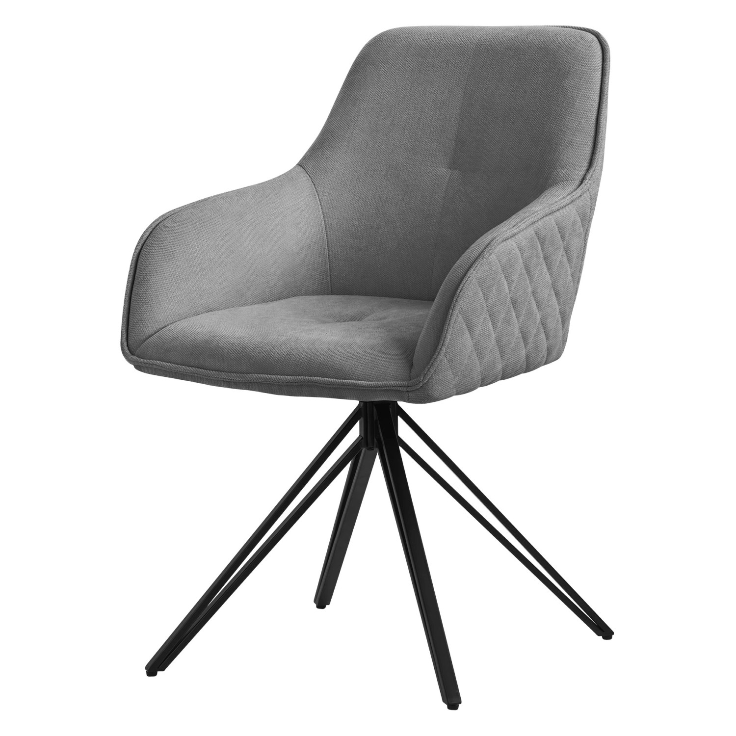 ML-Design Esszimmerstuhl Drehbar aus Textil Webstoff Grau mit Arm Rückenlehne ML-Design Esszimmerstuhl Drehbar aus Textil Webstoff Grau mit Arm Rückenlehne von ML-Design
