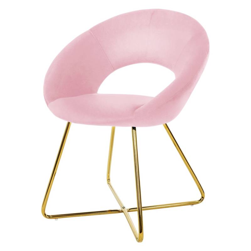 ML-Design Esszimmerstuhl Wohnzimmerstuhl aus Samt Rosa mit Runder Rückenlehne von ML-Design