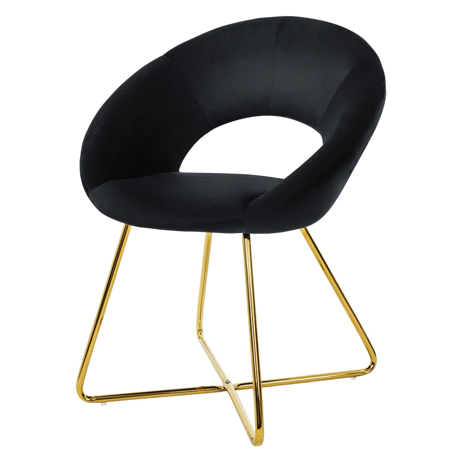ML-Design Esszimmerstuhl Wohnzimmerstuhl aus Samt Schwarz mit Runder Rückenlehne ML-Design Esszimmerstuhl Wohnzimmerstuhl aus Samt Schwarz mit Runder Rückenlehne von ML-Design