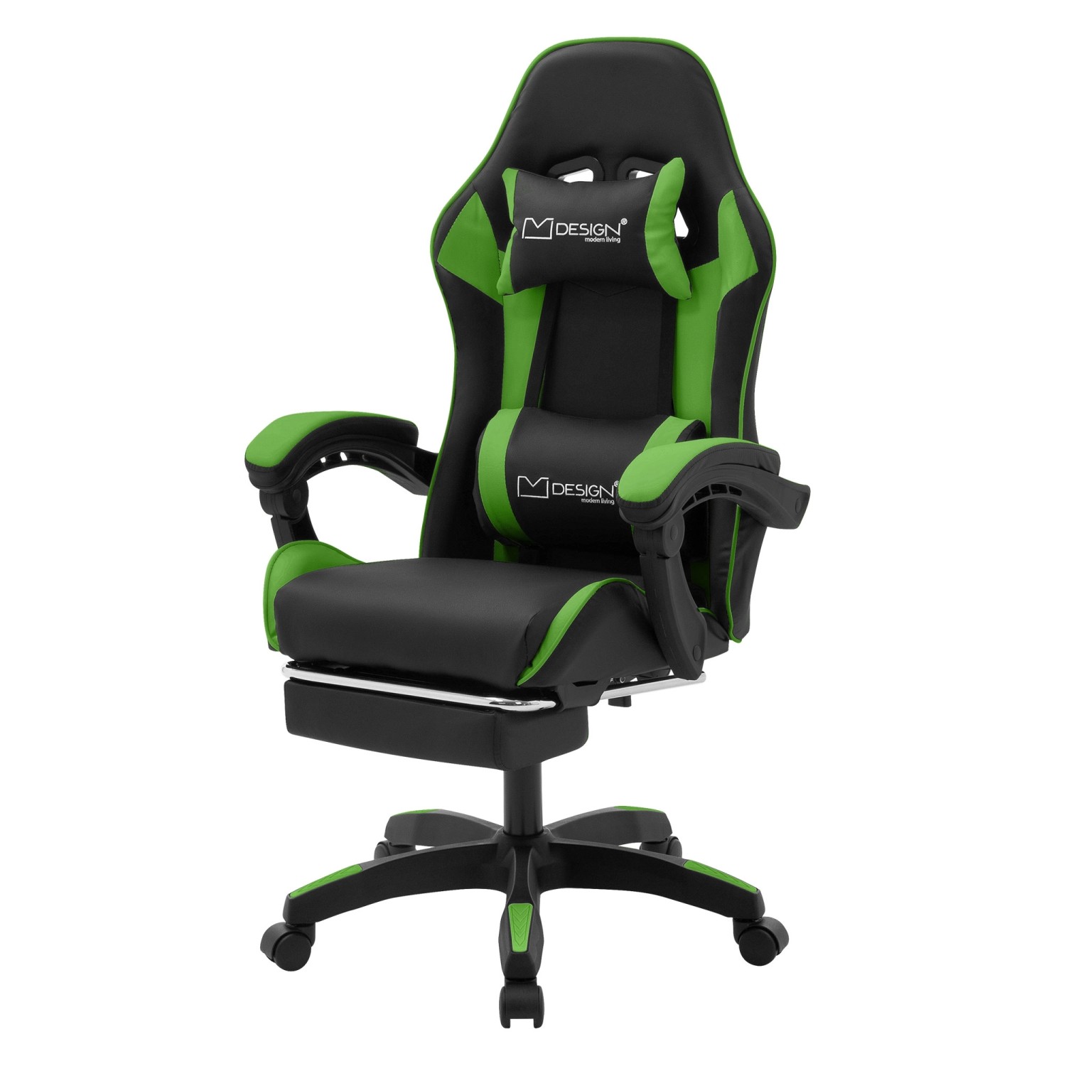 ML-Design Gaming Stuhl mit Fußstütze Schwarz-Grün aus Kunstleder ML-Design Gaming Stuhl mit Fußstütze Schwarz-Grün aus Kunstleder von ML-Design