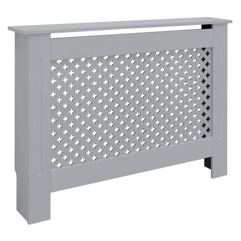 ML-Design Heizkörperverkleidung mit Wabenmuster 112x19x82 cm Grau MDF Lackiert von ML-Design