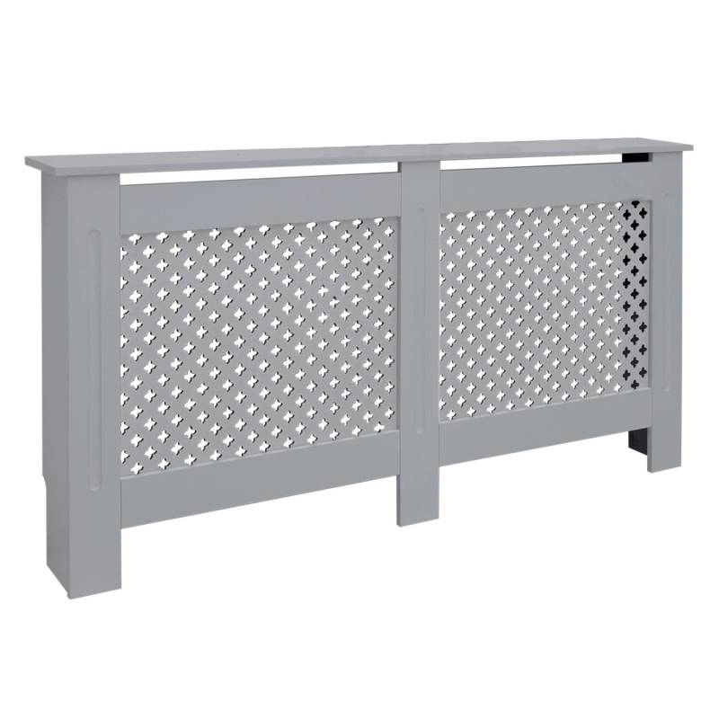 ML-Design Heizkörperverkleidung mit Wabenmuster 152x19x82 cm Grau MDF Lackiert von ML-Design