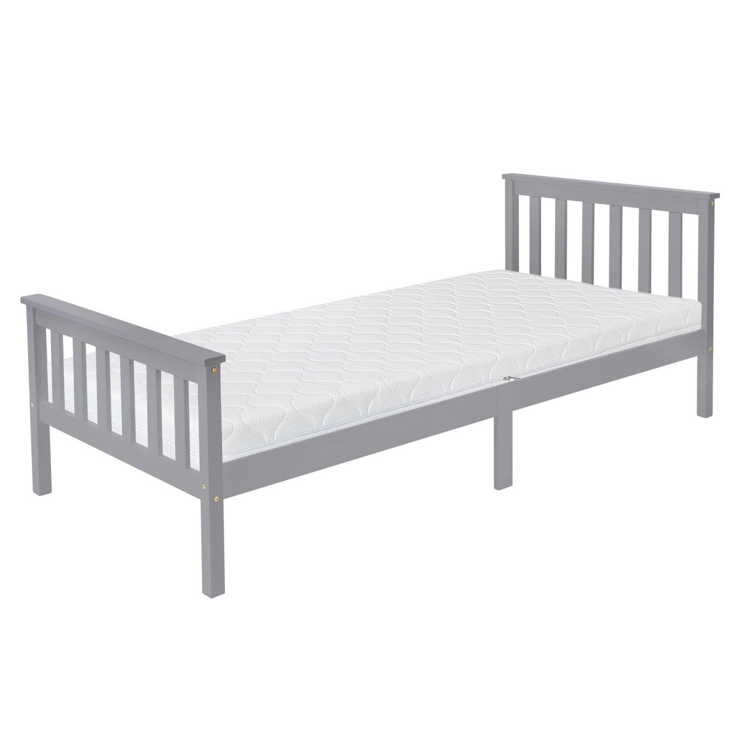 ML-Design Holzbett mit Lattenrost 90x200cm Hellgrau mit Matratze H16cm ML-Design Holzbett mit Lattenrost 90x200cm Hellgrau mit Matratze H16cm von ML-Design
