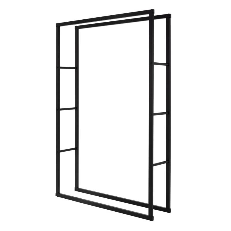 ML-Design Kaminholzregal 100x150x25cm Rechteckig Schwarz Metall Innen/Außen von ML-Design