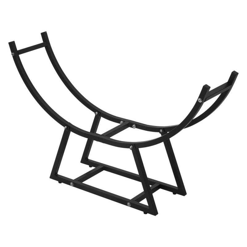 ML-Design Kaminholzregal 55 x 94 x 21 cm Schwarz Metall Innen/Außen U-förmiges von ML-Design