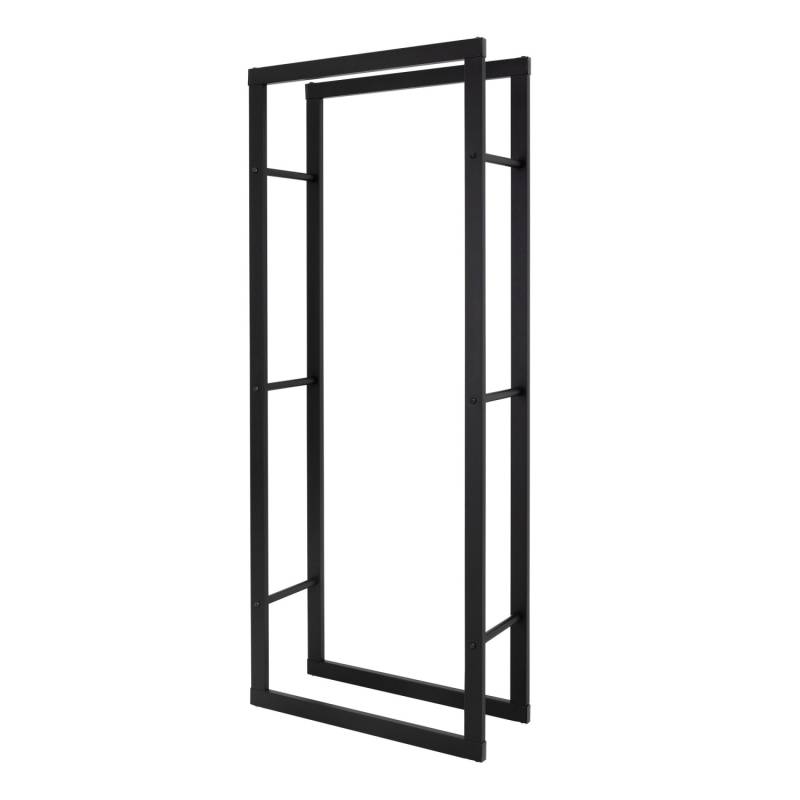 ML-Design Kaminholzregal 60x150x25 cm Rechteckig Schwarz Metall Innen/Außen von ML-Design