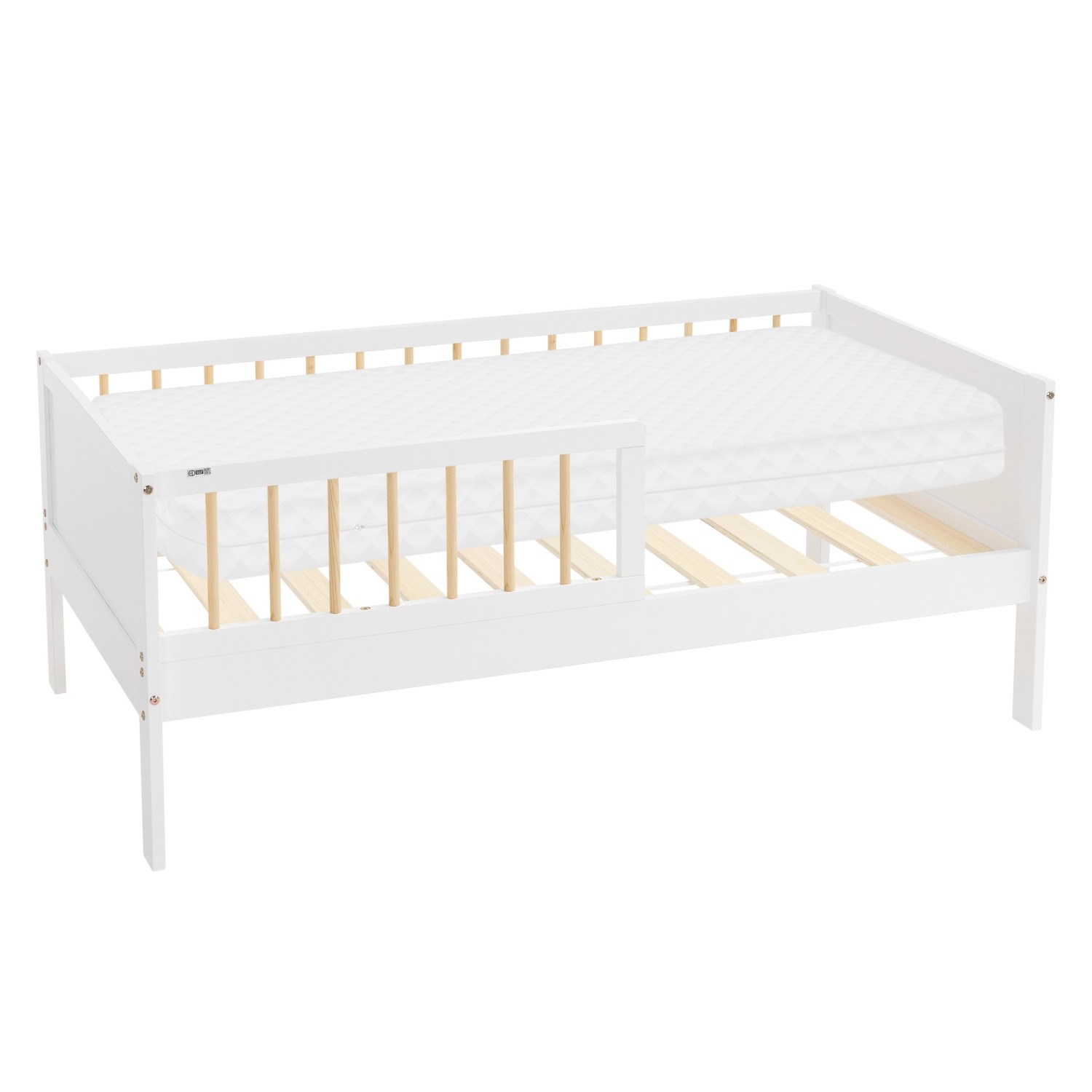 ML-Design Kinderbett 70x140 cm Weiß-Natur Einzelbett mit Matratze ML-Design Kinderbett 70x140 cm Weiß-Natur Einzelbett mit Matratze von ML-Design