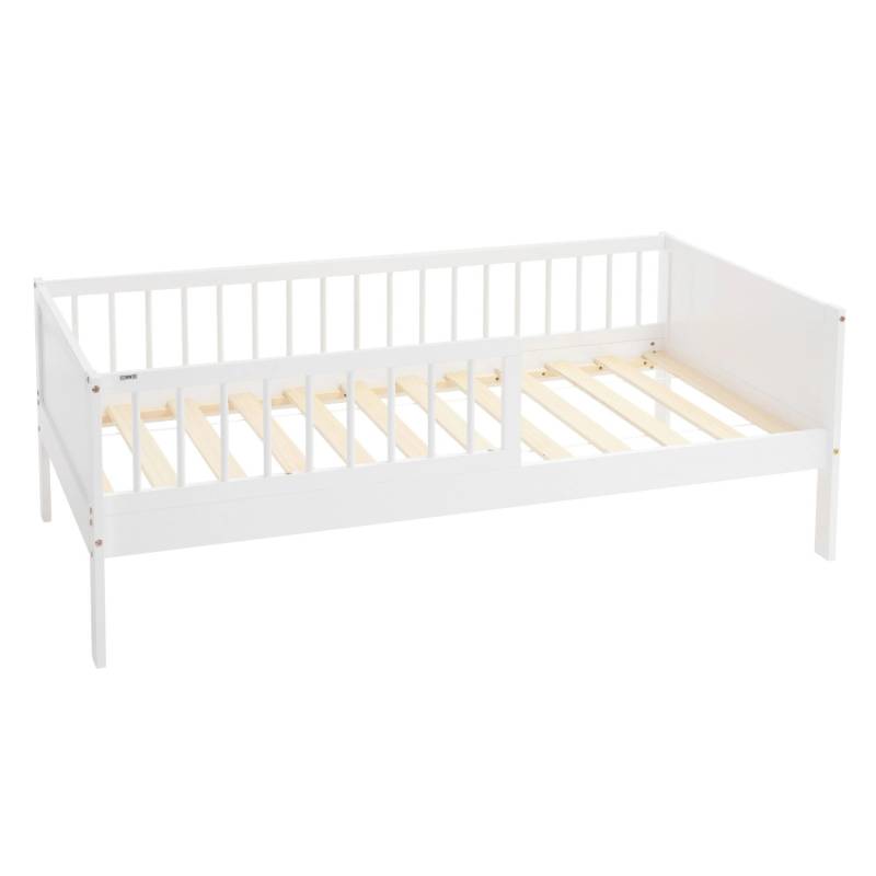 ML-Design Kinderbett 80x160 cm Weiß Kinder Einzelbett mit Lattenrost von ML-Design