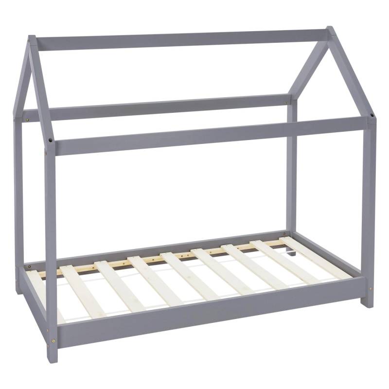 ML-Design Kinderbett 80x160 cm mit Dach und Lattenrost Hellgrau von ML-Design
