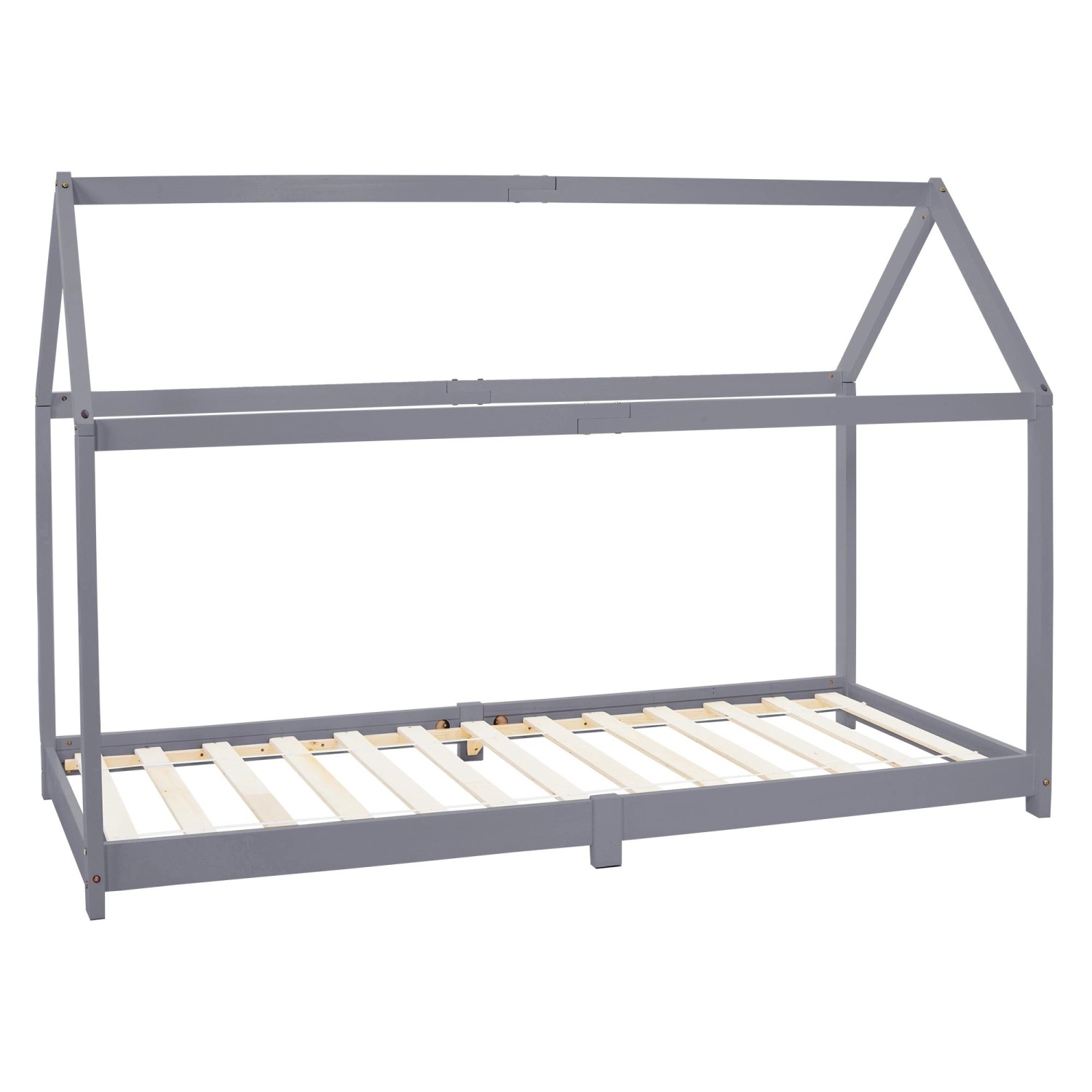 ML-Design Kinderbett 90x200 cm mit Dach Lattenrost Hellgrau Hausbett ML-Design Kinderbett 90x200 cm mit Dach Lattenrost Hellgrau Hausbett von ML-Design