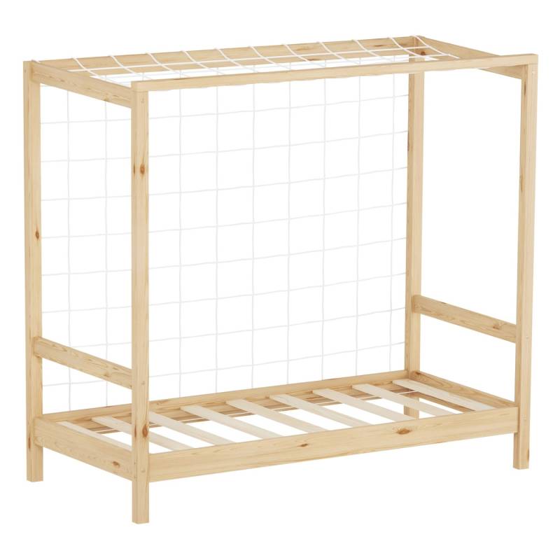 ML-Design Kinderbett Fußballtor 70x140 cm Natur Kiefernholz Massiv von ML-Design