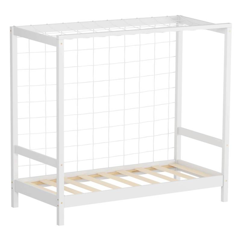 ML-Design Kinderbett Fußballtor 70x140 cm Weiß Kiefernholz Massiv von ML-Design
