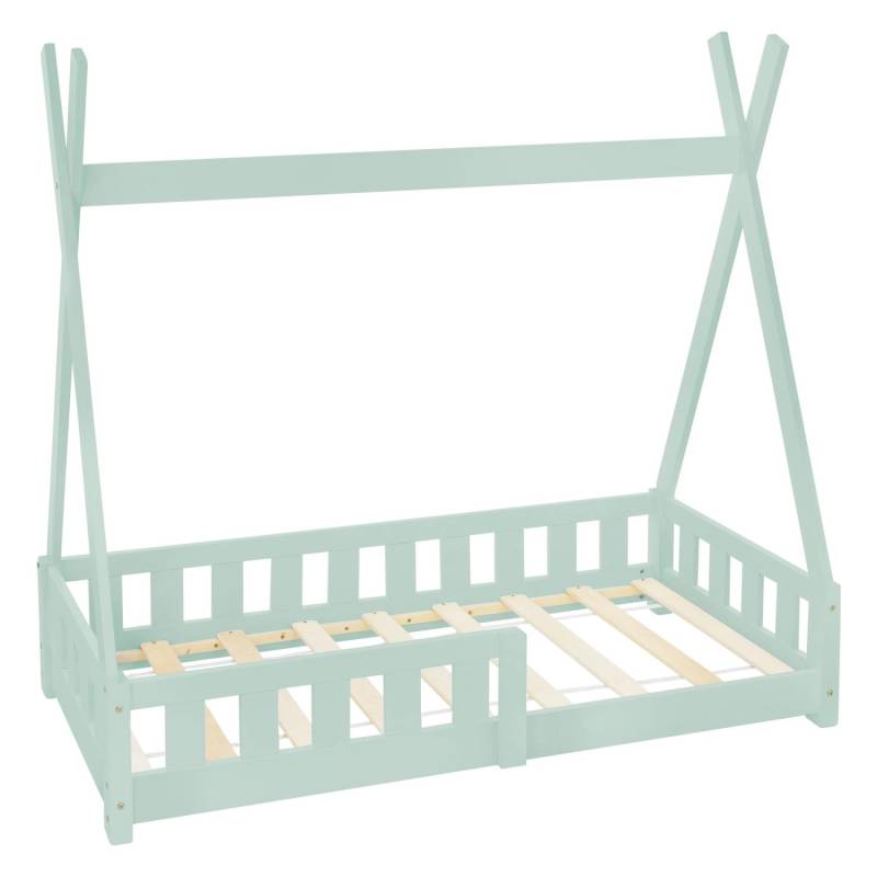 ML-Design Kinderbett Tipi 70x140 cm Mint mit Rausfallschutz Lattenrost von ML-Design