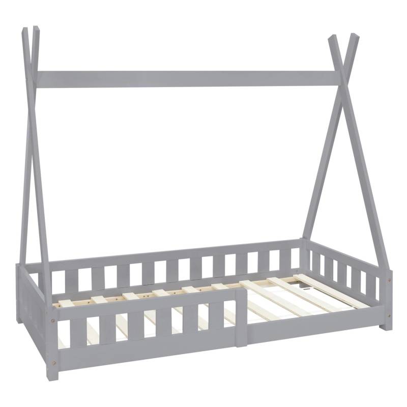 ML-Design Kinderbett Tipi 80x160 cm Hellgrau Rausfallschutz Lattenrost von ML-Design