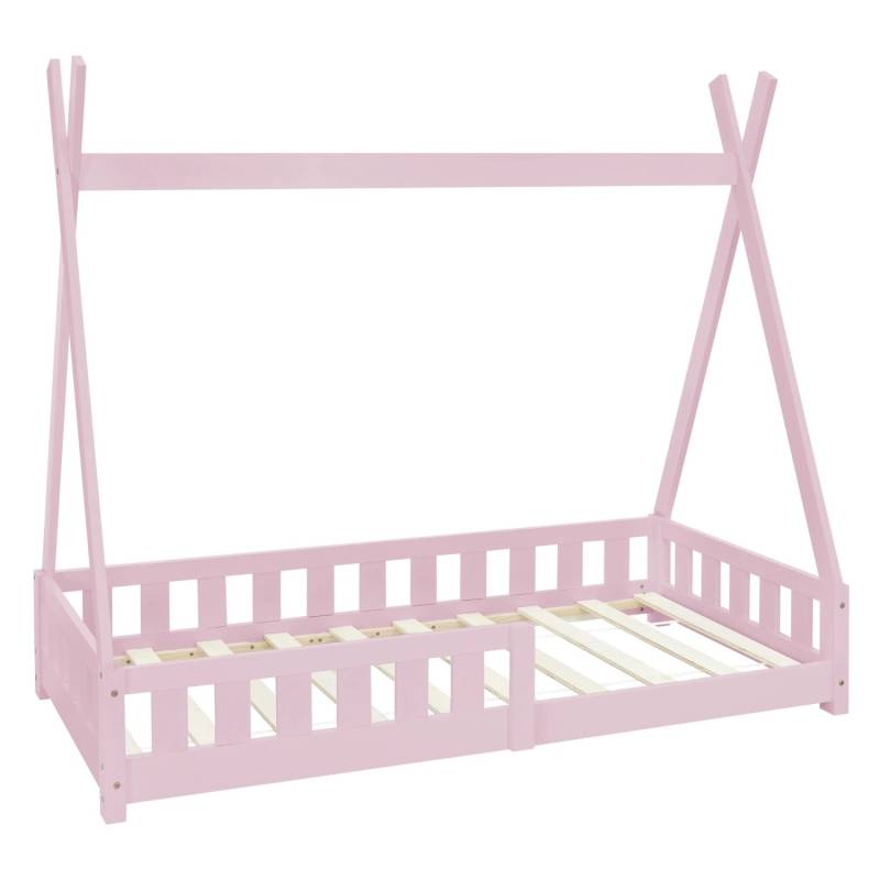 ML-Design Kinderbett Tipi 80x160 cm Rosa mit Rausfallschutz Lattenrost von ML-Design