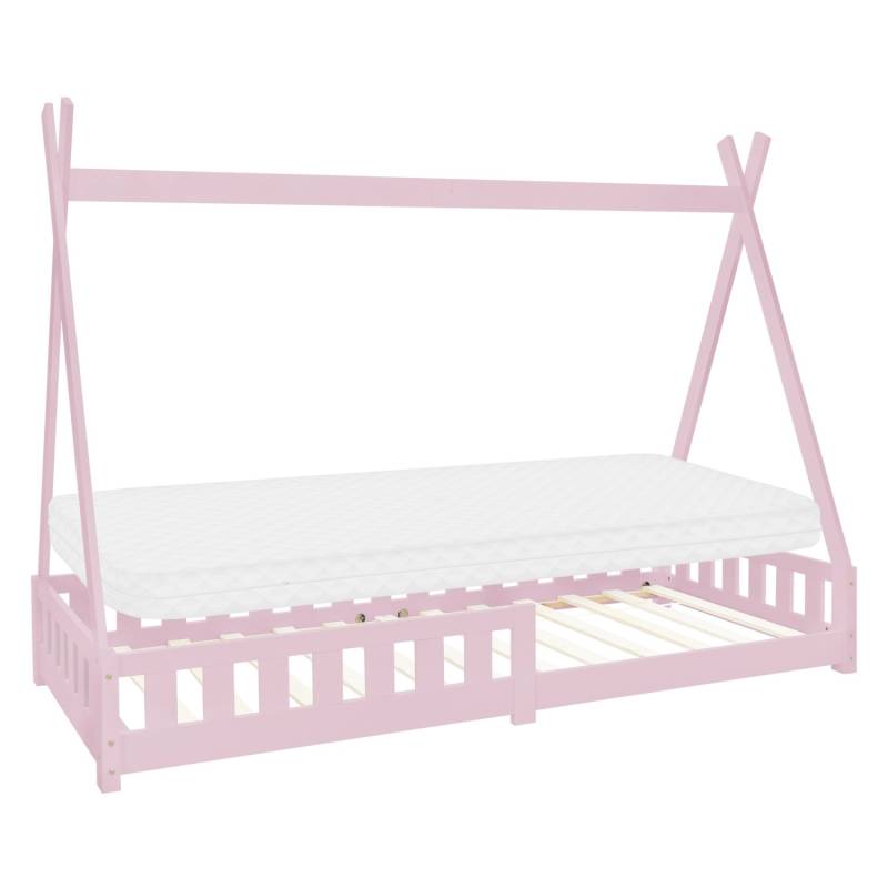 ML-Design Kinderbett Tipi 90x200 cm Mint Matratze H10cm Rausfallschutz von ML-Design