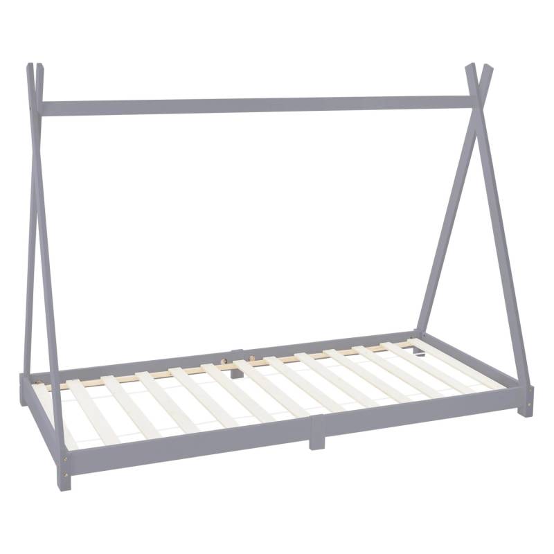 ML-Design Kinderbett Tipi 90x200 cm mit Lattenrost Hellgrau aus Holz von ML-Design