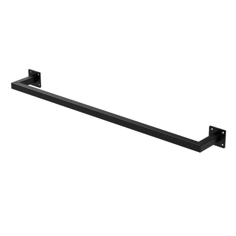 ML-Design Kleiderstange Rechteck für Wand T12cm x B90cm Schwarz aus Stahl U-Form von ML-Design