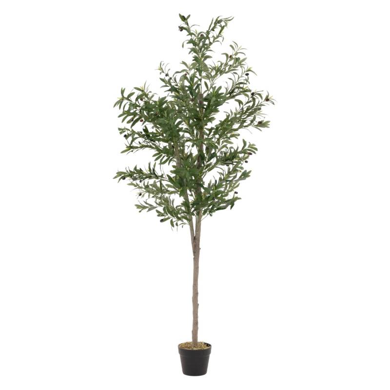 ML-Design Künstlicher Olivenbaum im Topf 180cm Groß mit Naturholzstamm von ML-Design