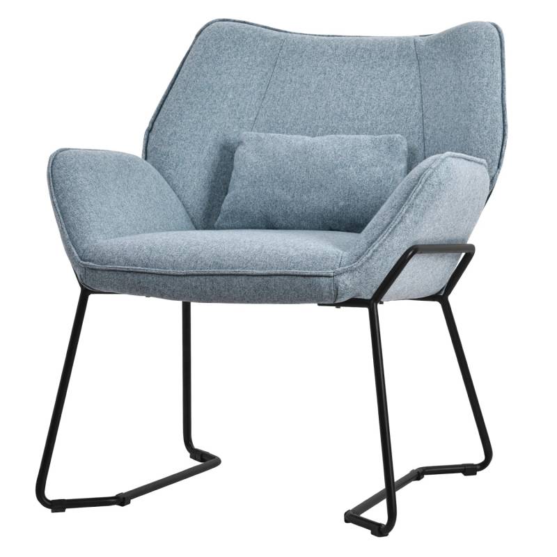 ML-Design Loungesessel Blau mit Leinenbezug mit Armlehne und Rückenlehne von ML-Design