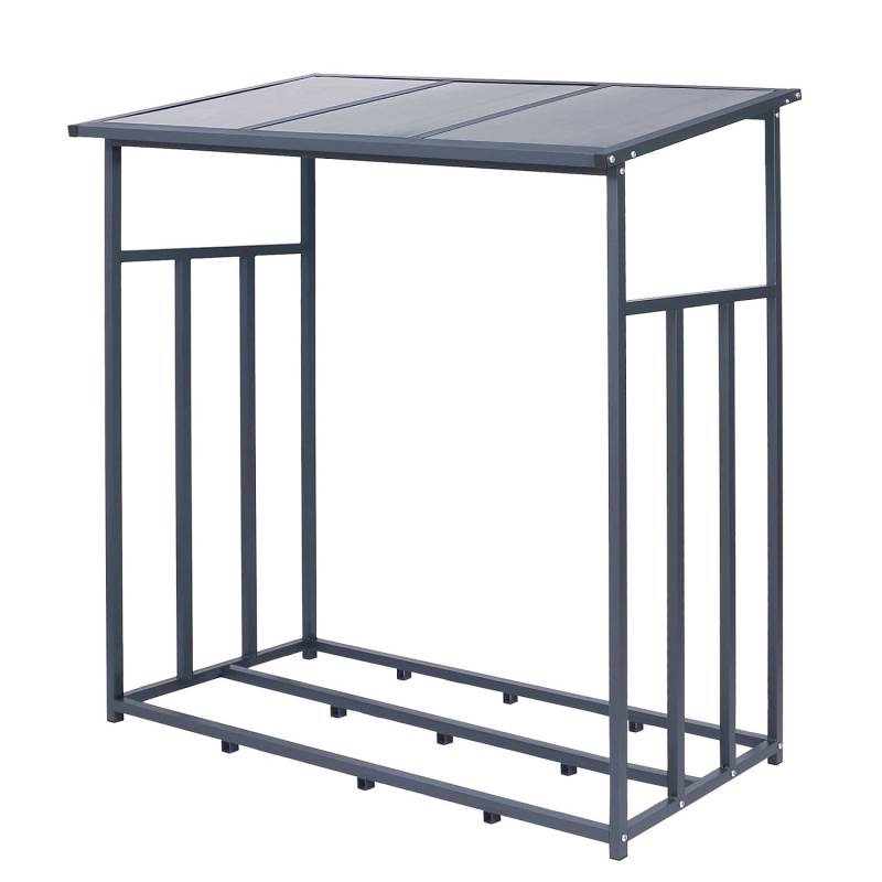 ML-Design Metall Kaminholzregal Anthrazit XL 143x70x145 cm Brennholzregal Außen von ML-Design