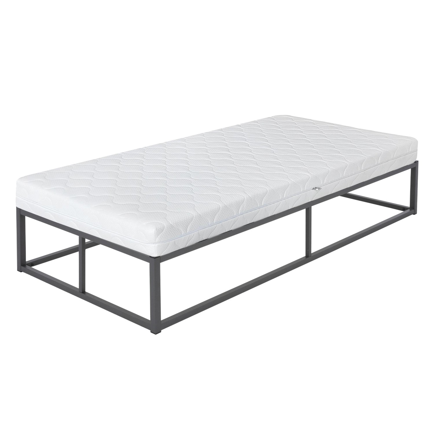 ML-Design Metallbett 90x200cm auf Stahlrahmen Anthrazit Matratze H10cm ML-Design Metallbett 90x200cm auf Stahlrahmen Anthrazit Matratze H10cm von ML-Design