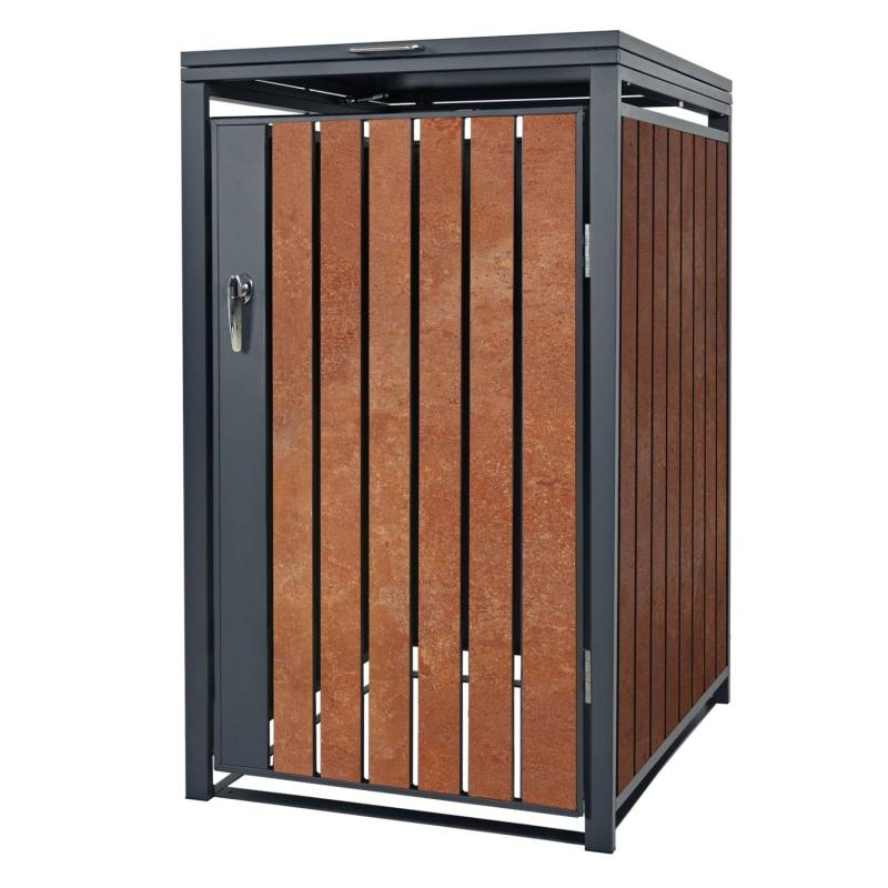 ML-Design Mülltonnenbox 1Er für 1 Tonne 240L 68x80x116,3 cm Anthrazit-Rostoptik von ML-Design