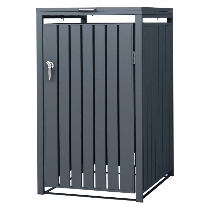 ML-Design Mülltonnenbox 1Er für 1 Tonne 240L 68x80x116,3 cm Anthrazit Stahl von ML-Design