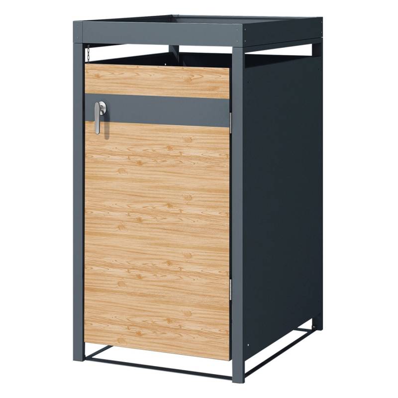 ML-Design Mülltonnenbox 1Er mit Pflanzdach 1 Tonne 240L 68x80x124cm Lärchenoptik von ML-Design