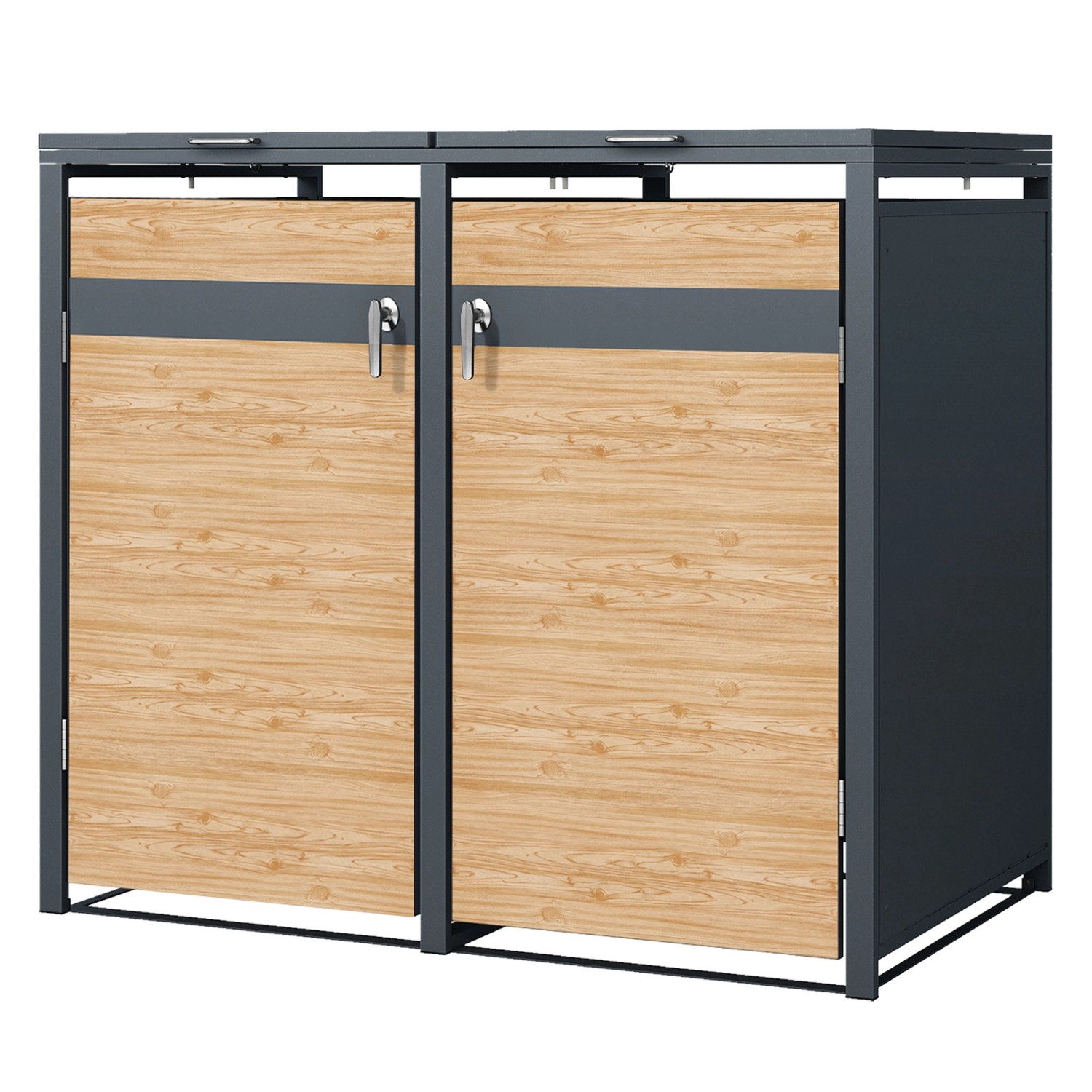 ML-Design Mülltonnenbox 2Er Anthrazit-Lärchenoptik 132x80x116,3 cm ML-Design Mülltonnenbox 2Er Anthrazit-Lärchenoptik 132x80x116,3 cm von ML-Design