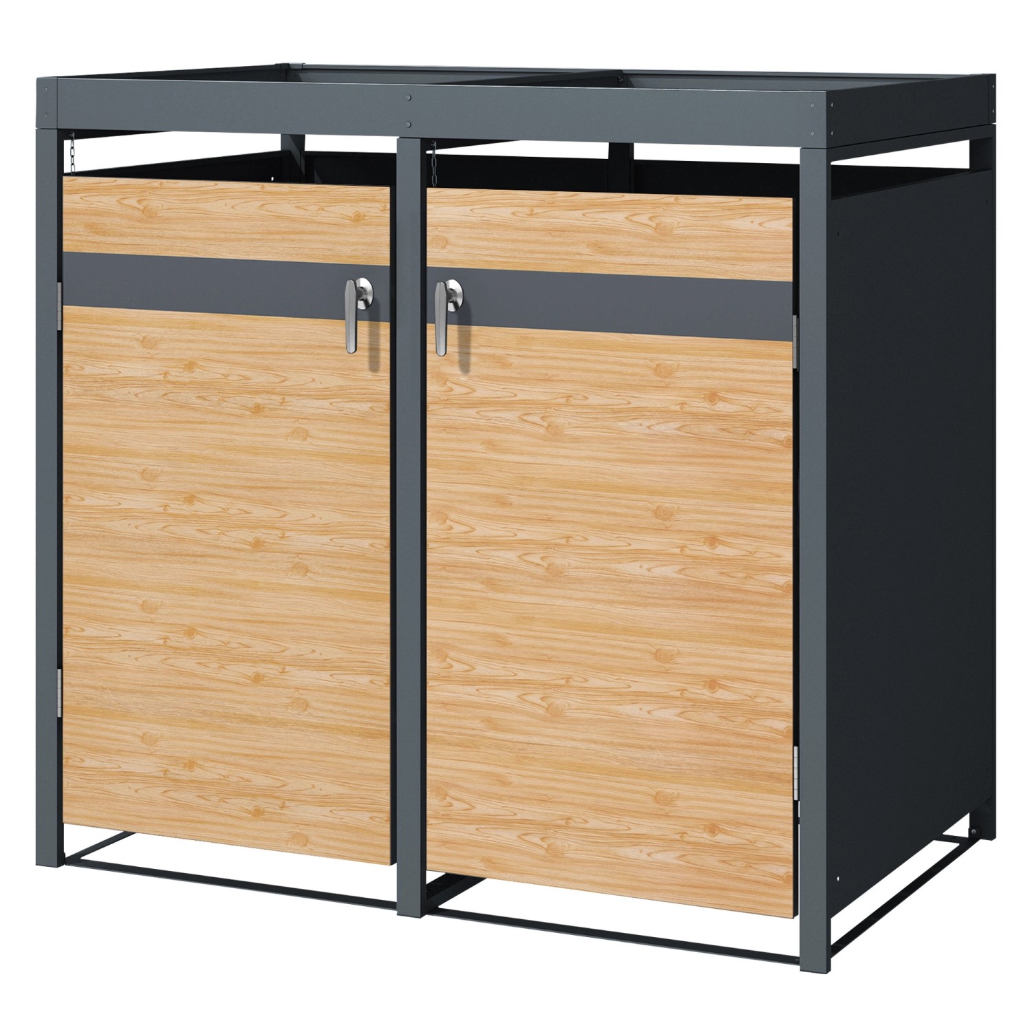 ML-Design Mülltonnenbox 2Er Pflanzdach 240L Anthrazit-Lärchenoptik ML-Design Mülltonnenbox 2Er Pflanzdach 240L Anthrazit-Lärchenoptik von ML-Design