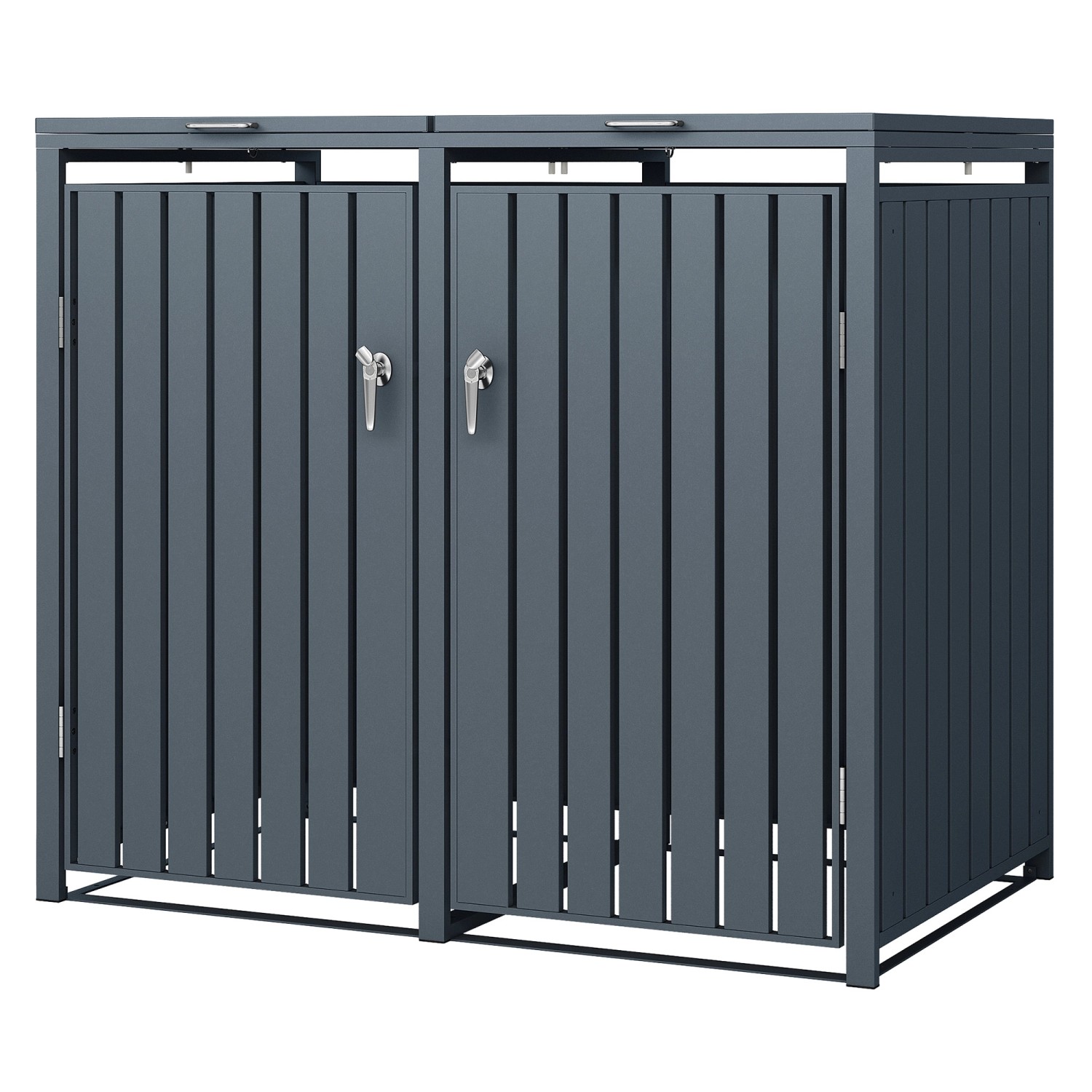 ML-Design Mülltonnenbox 2Er für 2 Tonnen 240L 132x80x116,3 cm Anthrazit Stahl von ML-Design