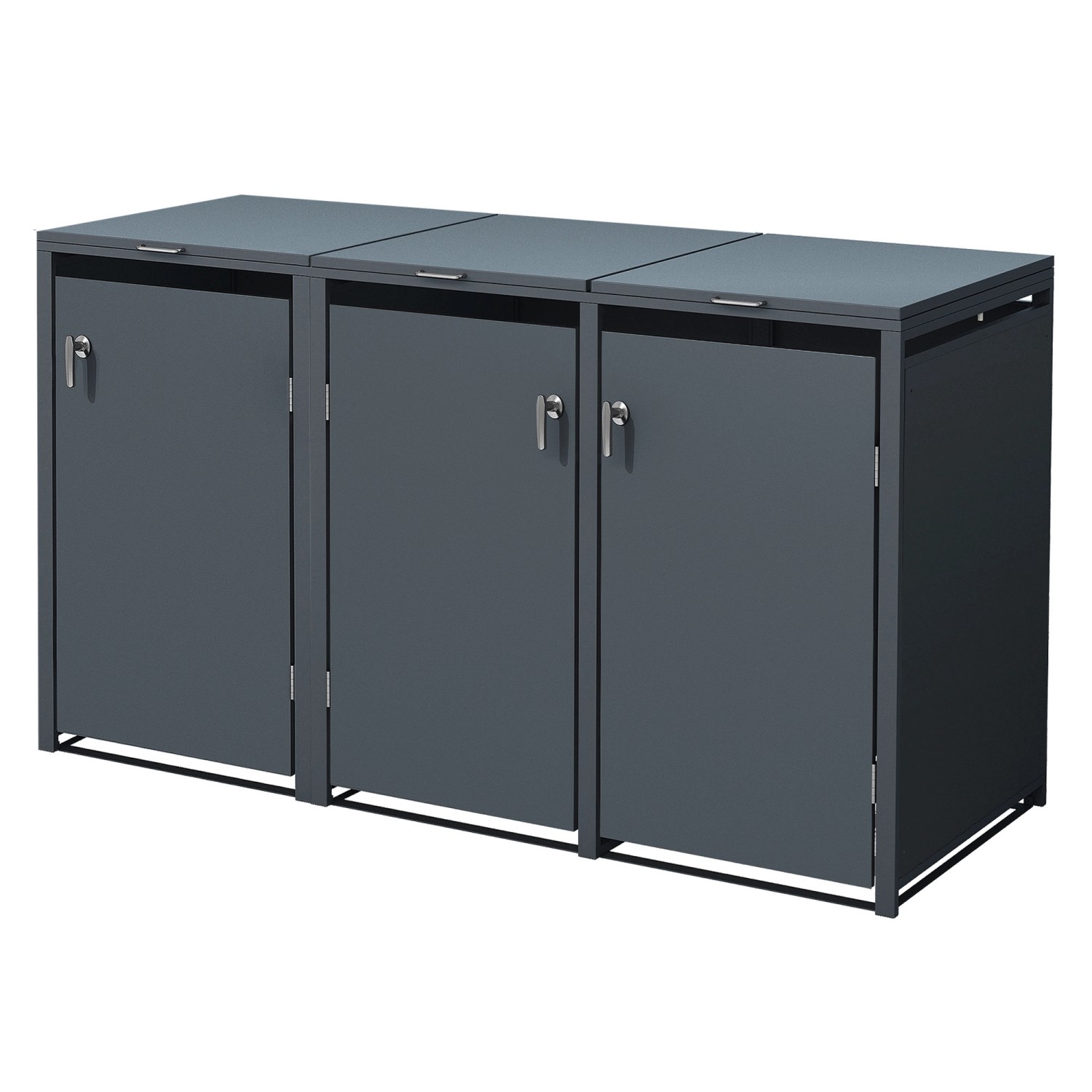 ML-Design Mülltonnenbox 3Er 240L Anthrazit 200x80x116,3 cm Stahl ML-Design Mülltonnenbox 3Er 240L Anthrazit 200x80x116,3 cm Stahl von ML-Design