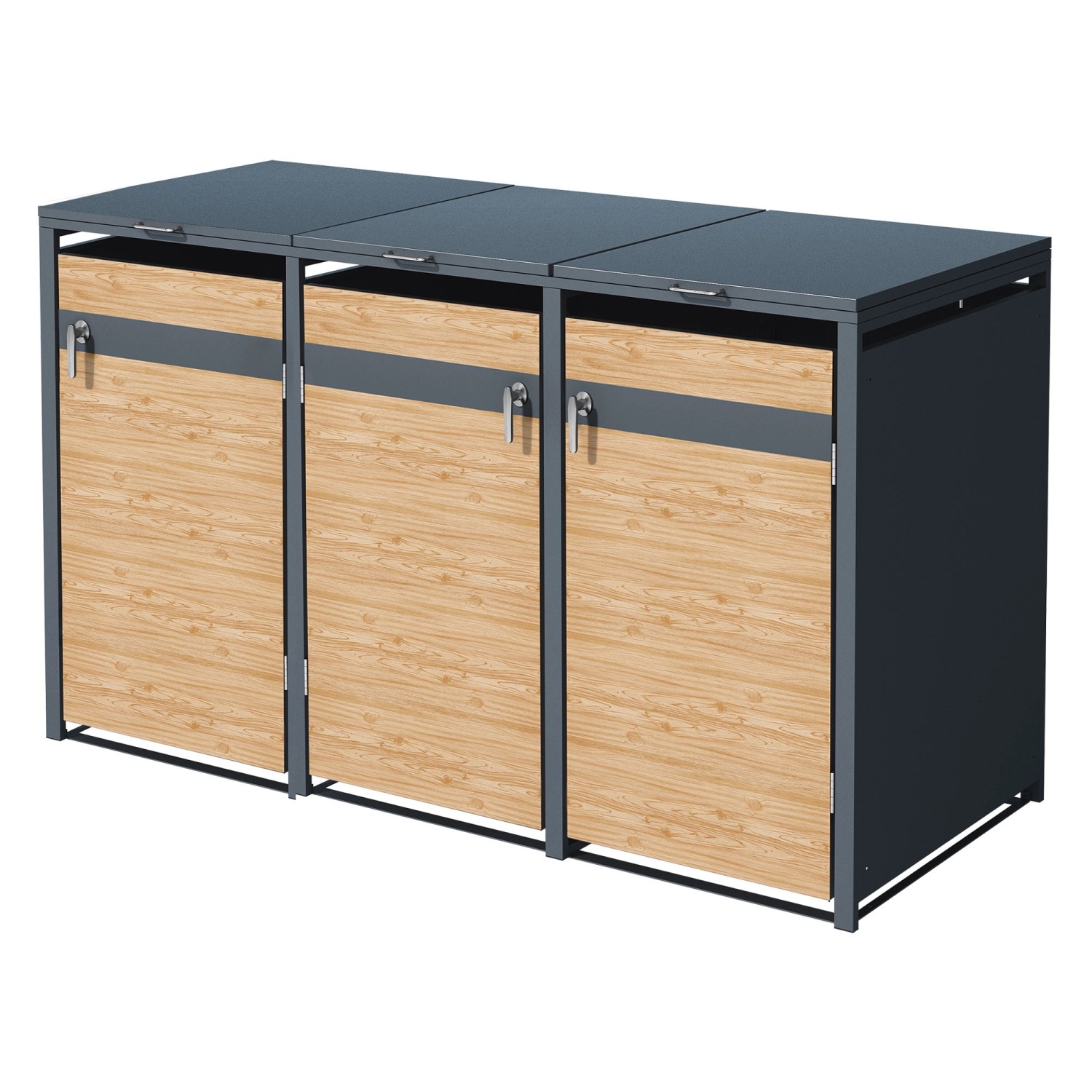 ML-Design Mülltonnenbox 3Er Anthrazit-Lärchenoptik 200x80x116,3 cm ML-Design Mülltonnenbox 3Er Anthrazit-Lärchenoptik 200x80x116,3 cm von ML-Design