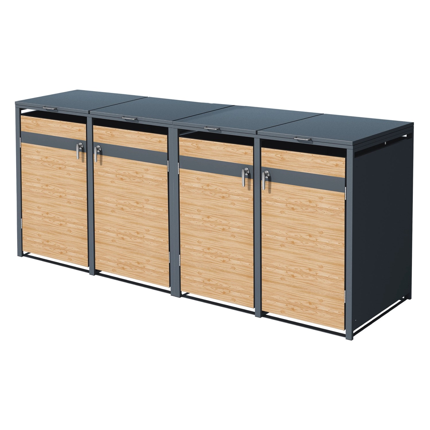 ML-Design Mülltonnenbox 4Er Anthrazit-Lärchenoptik 264x80x116,3 cm ML-Design Mülltonnenbox 4Er Anthrazit-Lärchenoptik 264x80x116,3 cm von ML-Design