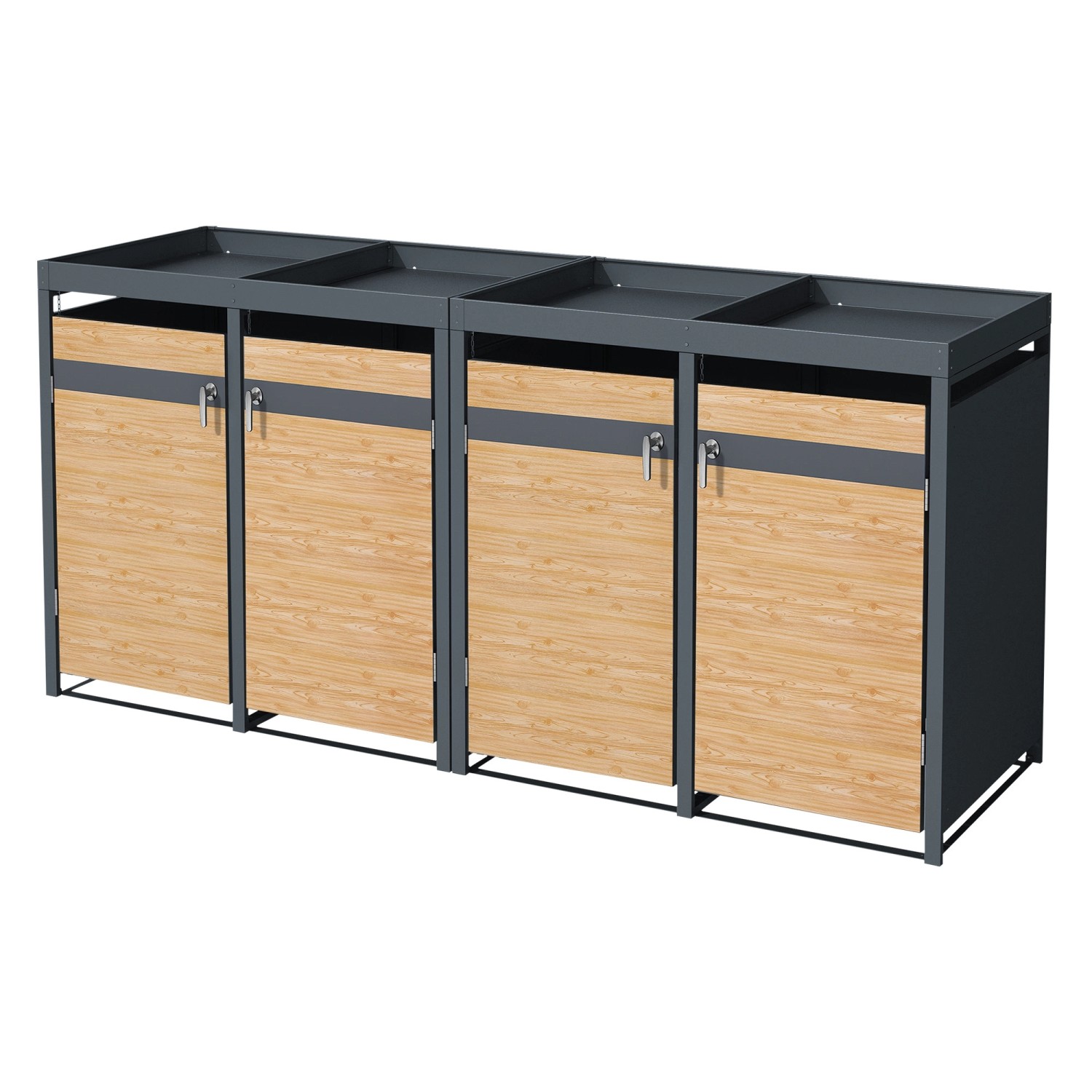 ML-Design Mülltonnenbox 4Er Pflanzdach 240L Anthrazit-Lärchenoptik ML-Design Mülltonnenbox 4Er Pflanzdach 240L Anthrazit-Lärchenoptik von ML-Design