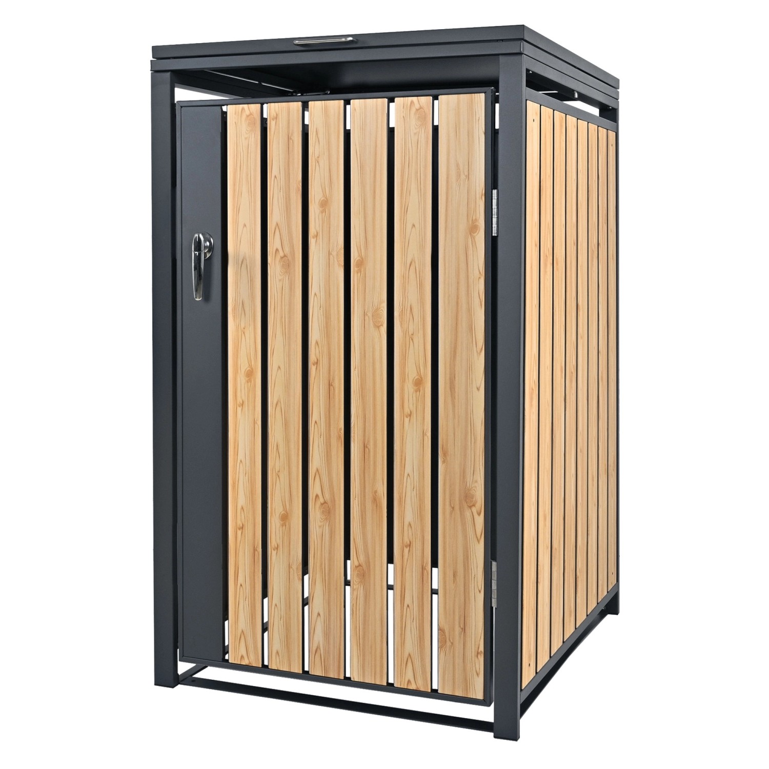 ML-Design Mülltonnenbox für 1 Tonne 240L 68x80x116,3 cm Anthrazit-Lärchenoptik von ML-Design