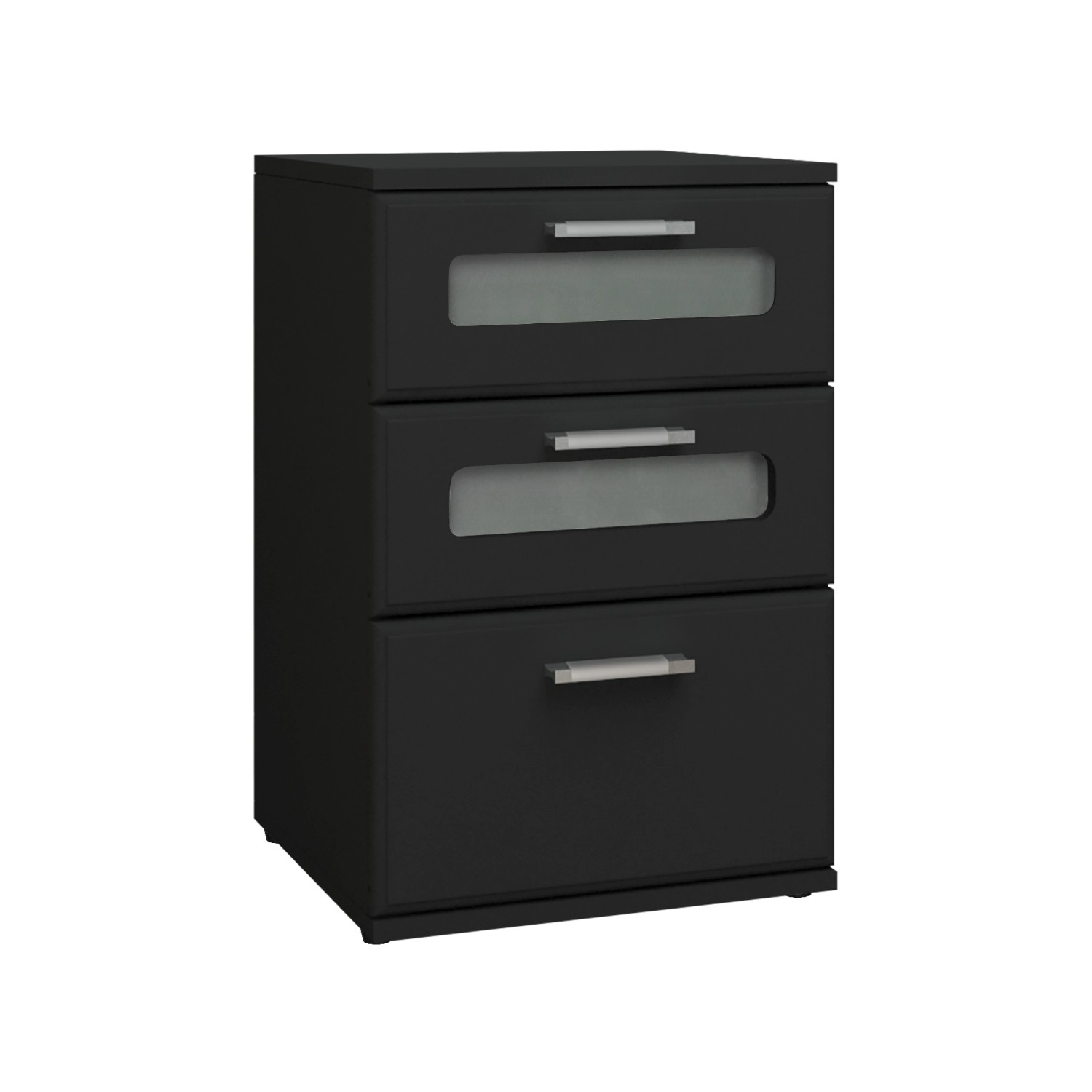 ML-Design Nachttisch 3 Schubladen Oberste mit Glaseinsatz Schwarz 40x60x38 cm ML-Design Nachttisch 3 Schubladen Oberste mit Glaseinsatz Schwarz 40x60x38 cm von ML-Design