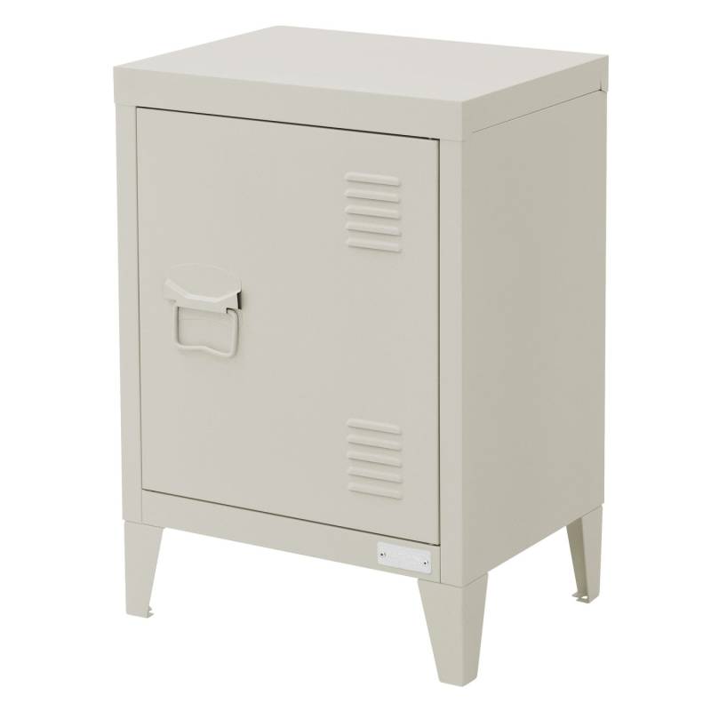 ML-Design Nachttisch in Hellgrau 40x30x58 cm aus Stahl Industriedesign von ML-Design